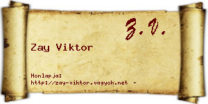 Zay Viktor névjegykártya
